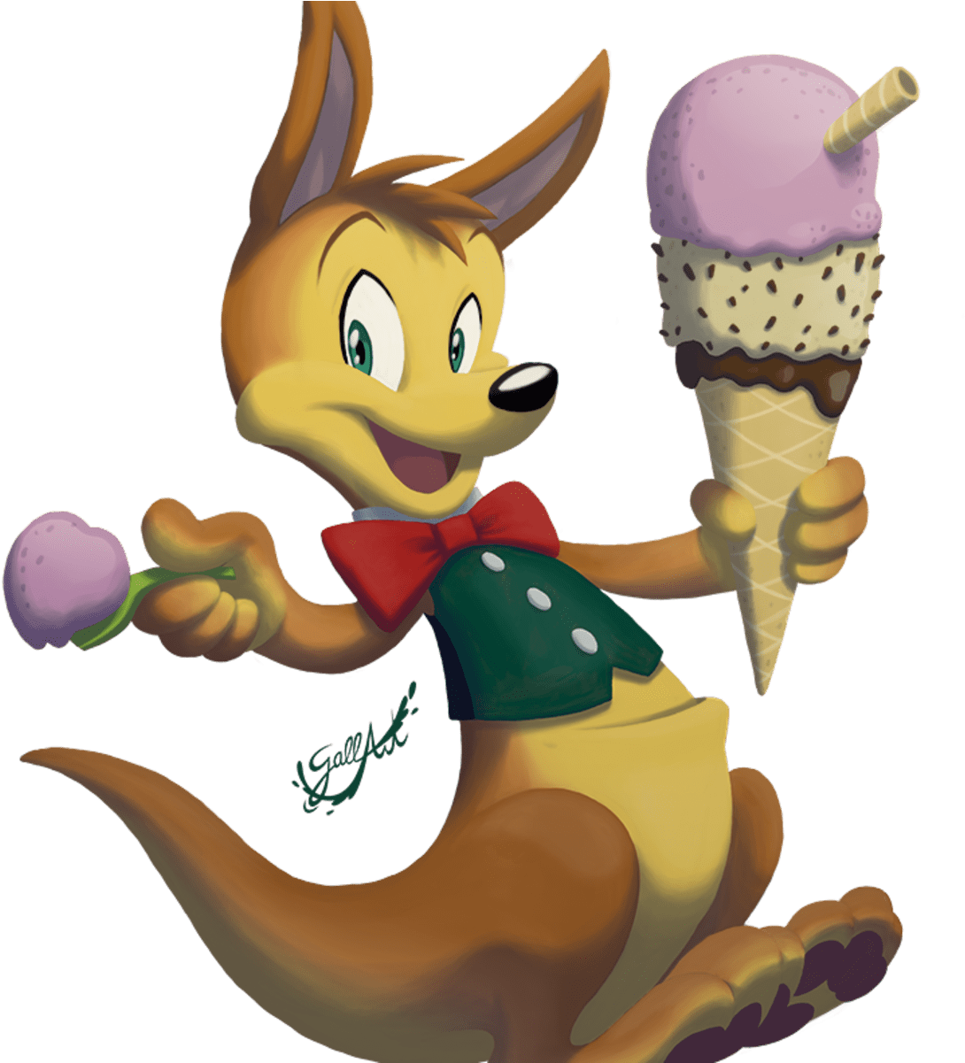 Ice-cream Kangaroo - Cartoon Clipart (1200x1200), Png Download