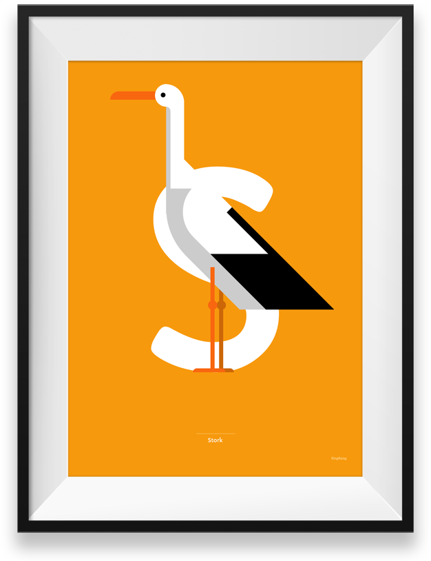 Stork Poster - White Stork Clipart (640x815), Png Download