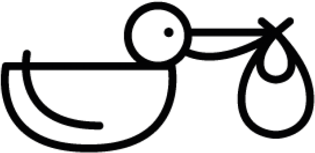 Stork Clipart Baby Silhouette - Line Art - Png Download (640x480), Png Download