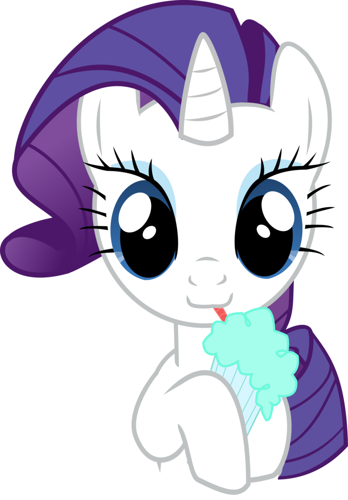 Heavyecho, Cute, Drinking, Milkshake, Raribetes, Rarity, - Cartoon Clipart (714x1024), Png Download