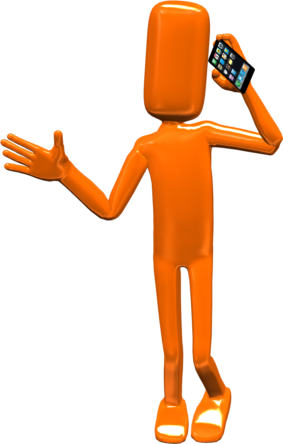 3d Character Cellphone5 Clipart (1600x1600), Png Download