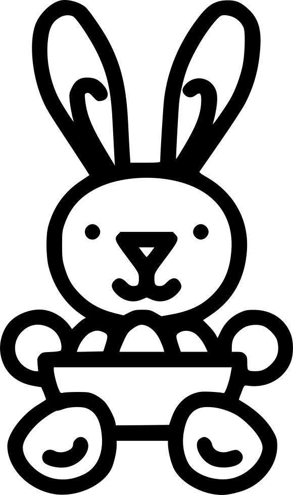 Bunny Rabbit Cute Paschal Eggs Bowl Comments Clipart (580x980), Png Download