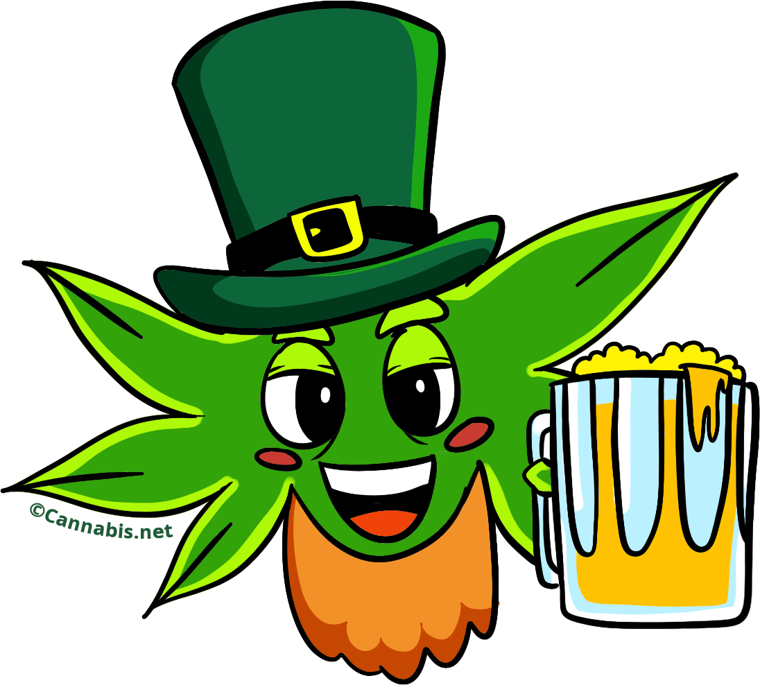Clipart Dog St Patrick Day - St Patty's Day Weed - Png Download (1096x988), Png Download