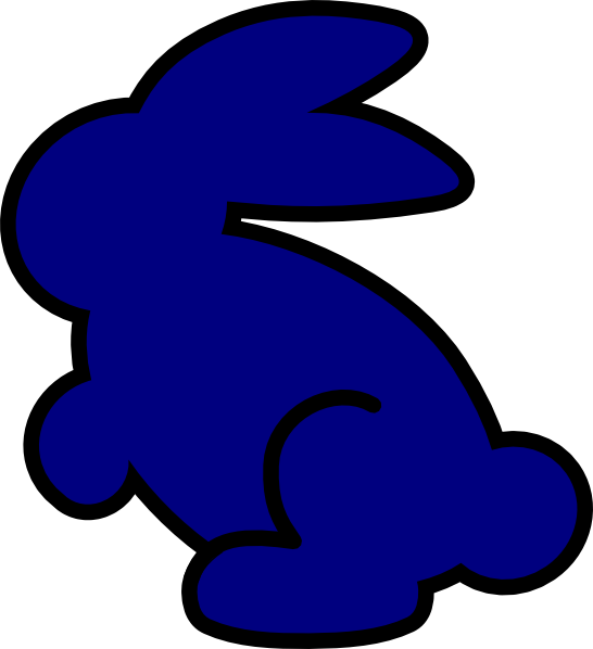 Dark Clip Art At - Bunny Blue - Png Download (546x598), Png Download