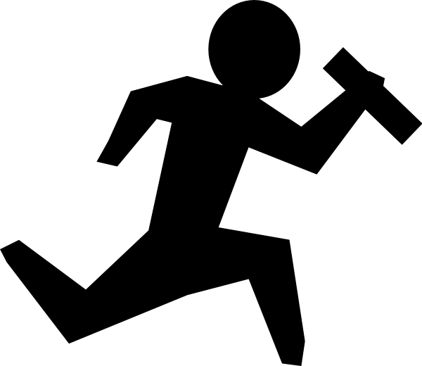 This Free Clip Arts Design Of Man Running With Object - Png Download (600x520), Png Download