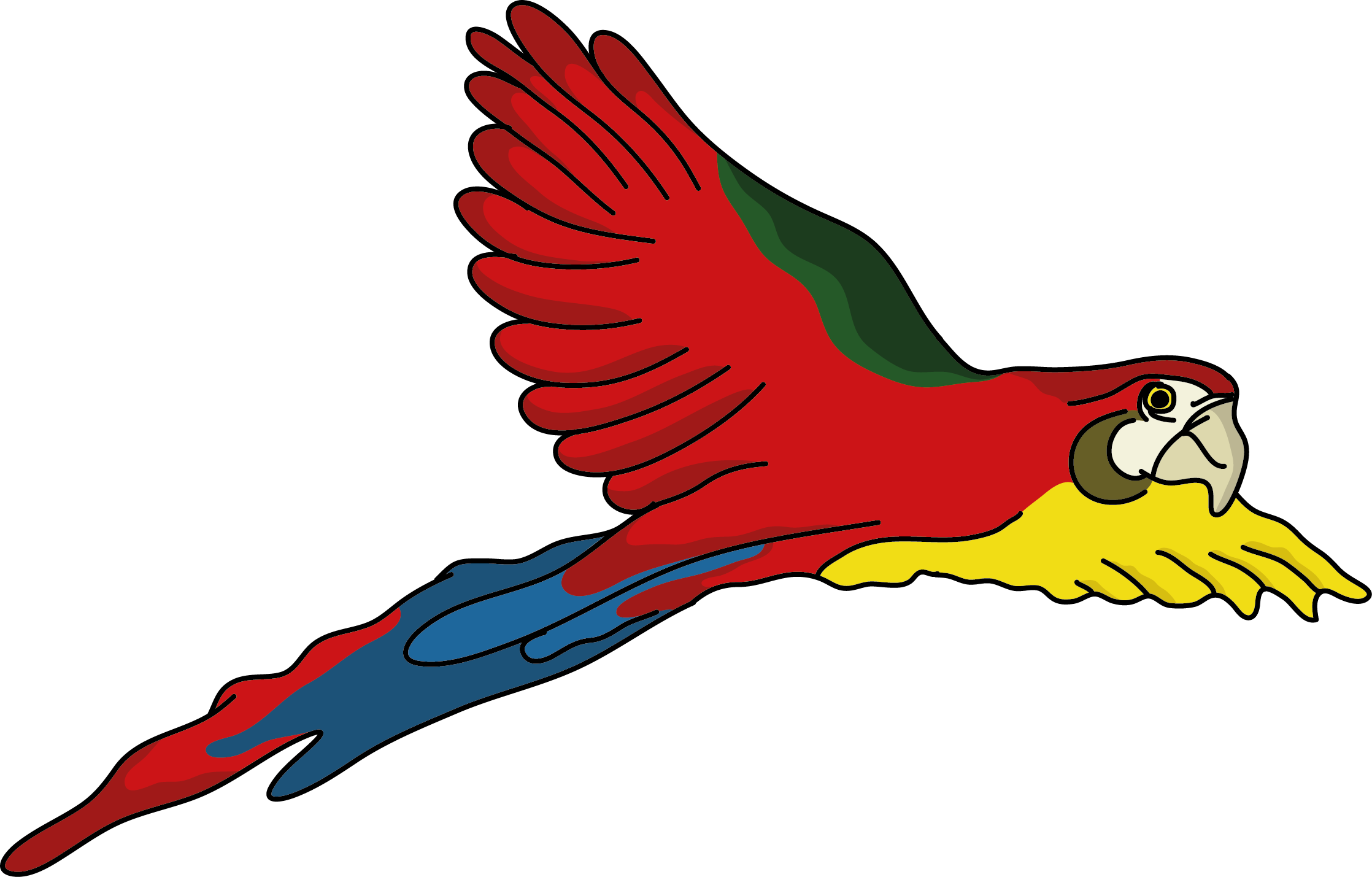 Papağan - Papagei Schwarz Weiß Comic Clipart (2236x1429), Png Download