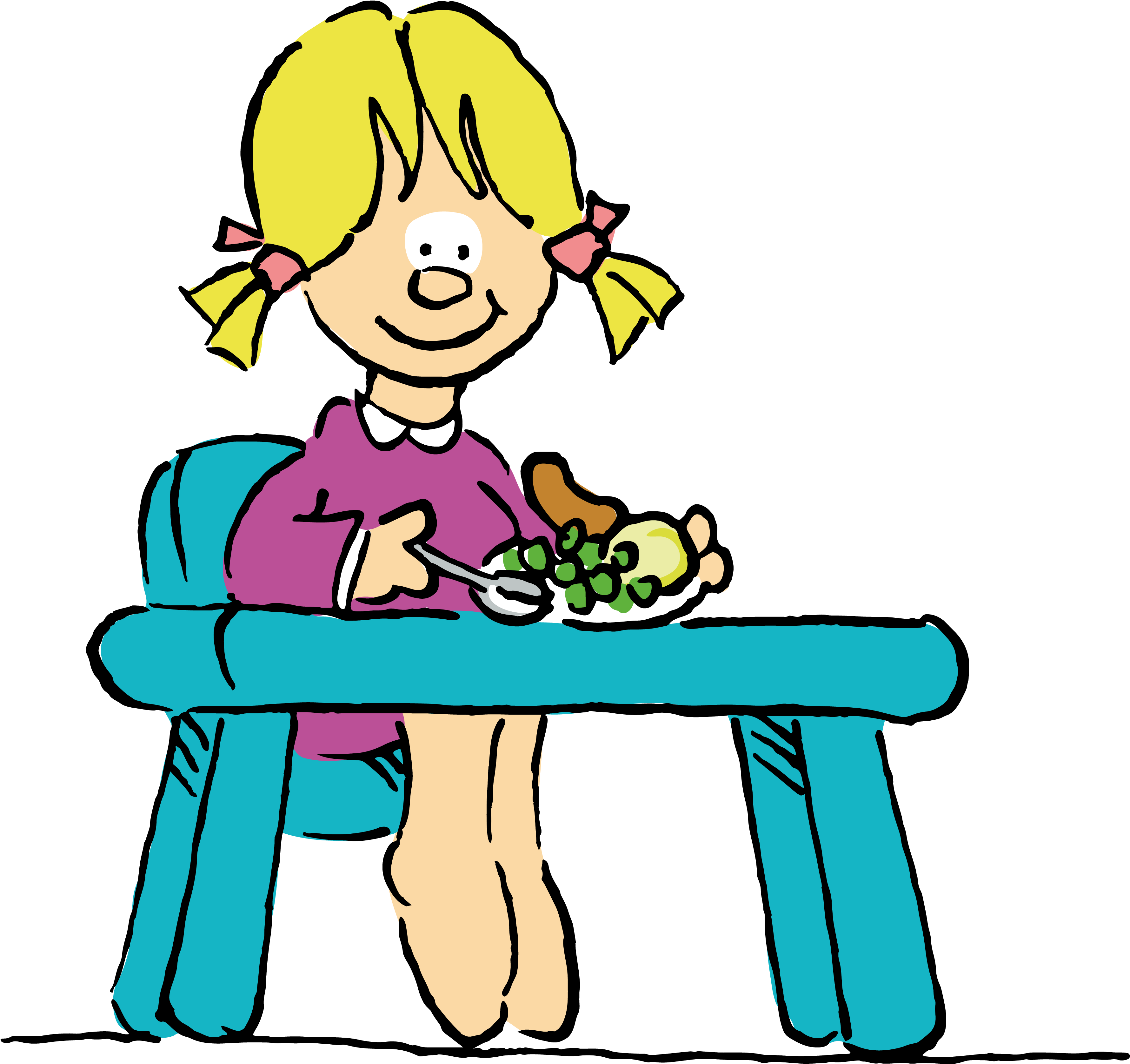 Mealtimes & Dietary Requirements - Cartoon Clipart (3976x3712), Png Download
