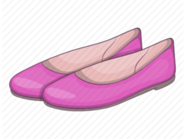 Flat Shoes Clipart Ballet Flat - Women Shoes Cartoon - Png Download (640x480), Png Download