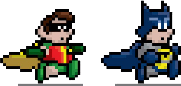Drawn Pixel Art Batman - Batman And Robin Pixel Art Clipart (699x623), Png Download