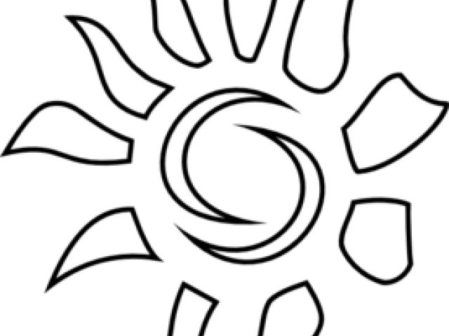 Drawn Sun Outline - Coloring Logo Icon Clipart (640x480), Png Download
