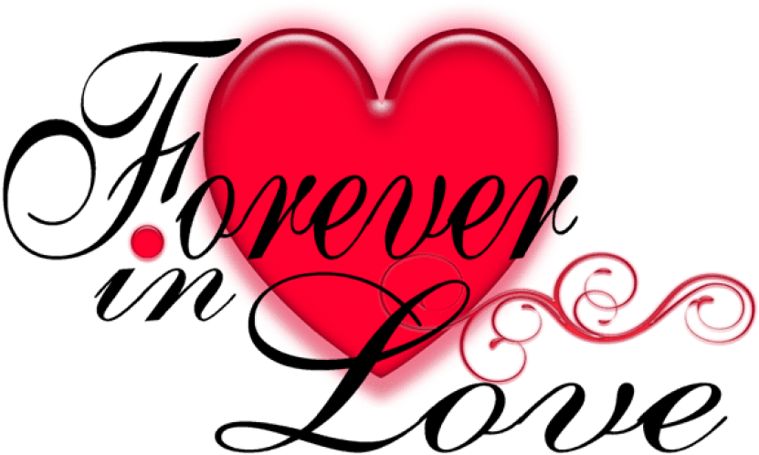 Free Png Download Valentine Love Forever With Glowing - Love Forever Png Text Clipart (850x535), Png Download