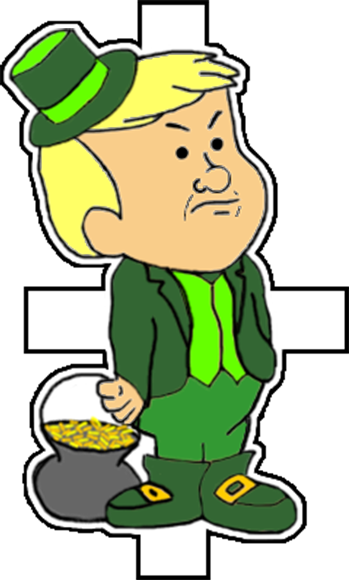 Leprechaun Buck Clothes - Cartoon Clipart (1200x1920), Png Download