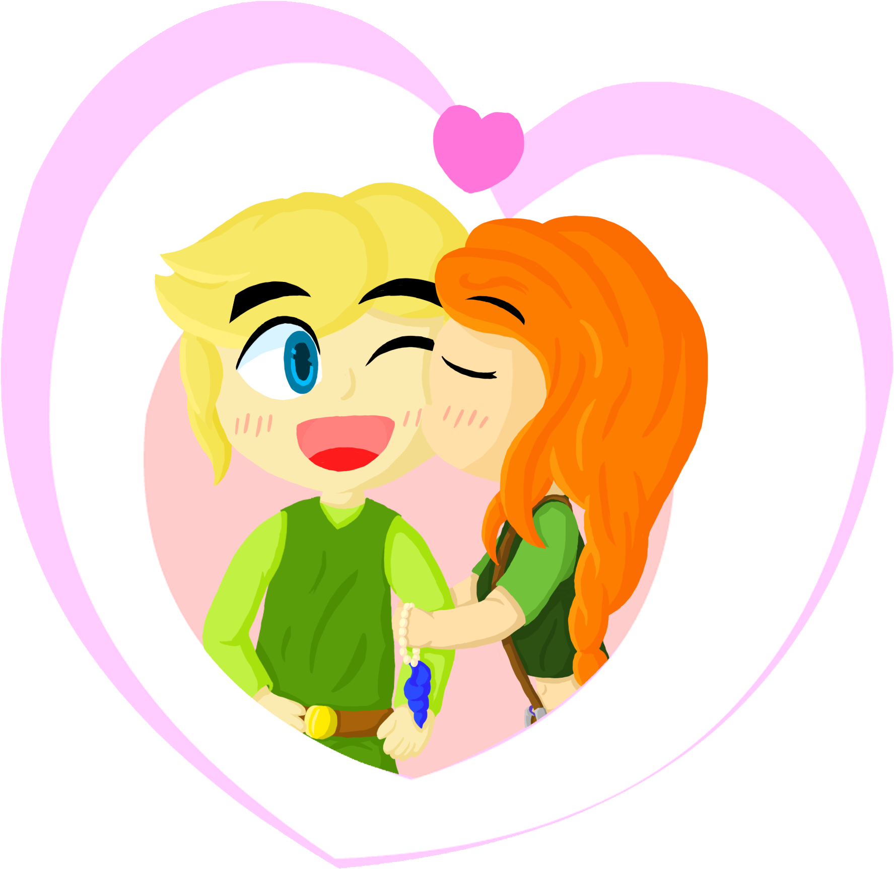 Link & Leah - Cartoon Clipart (1800x1800), Png Download