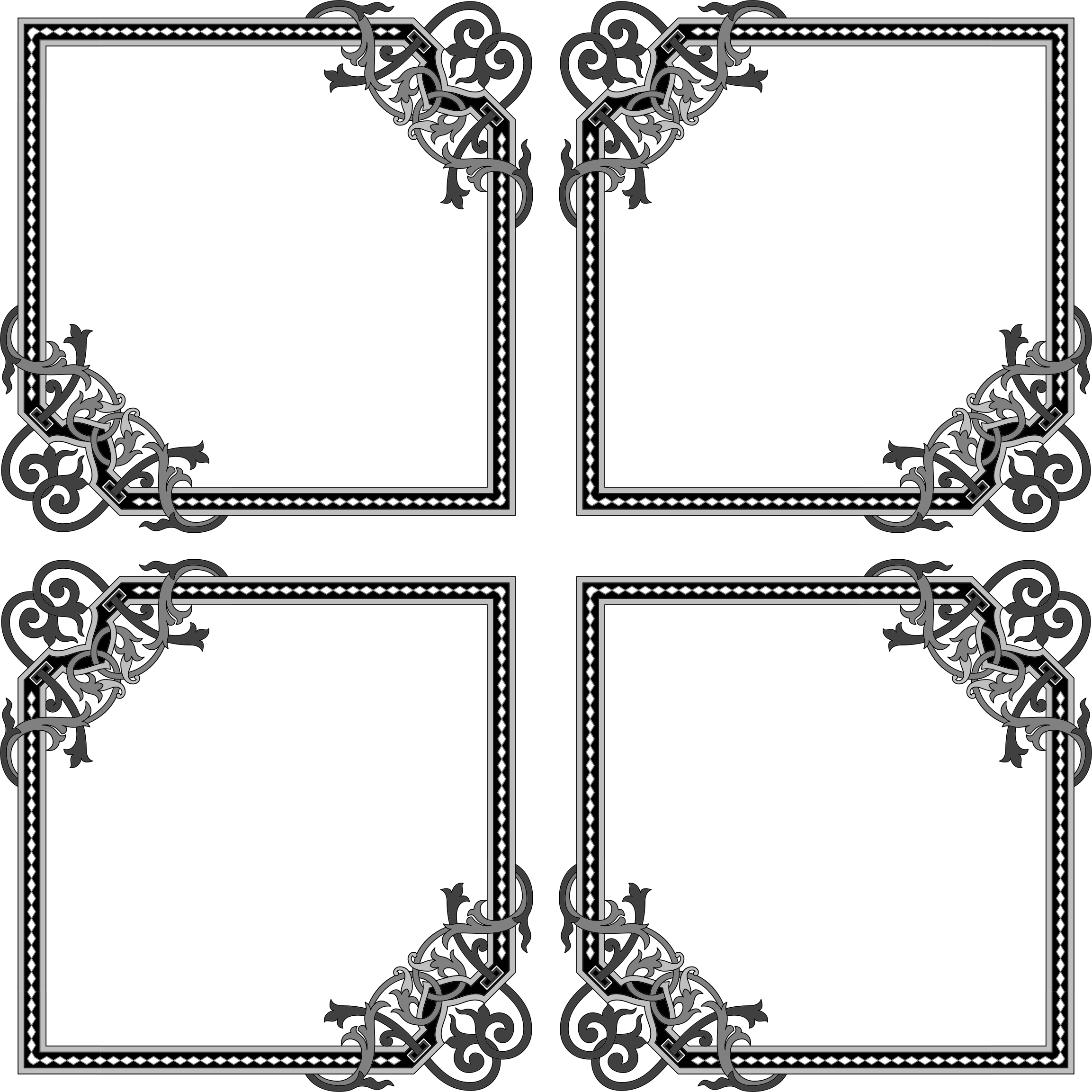 Flourish Clipart End Line - 8 Photo Frame Png Transparent Png (2306x2306), Png Download