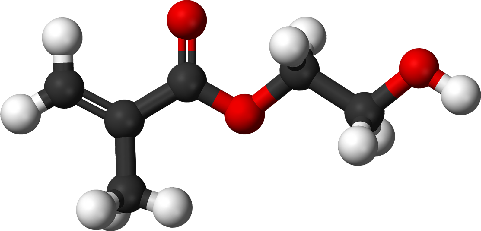 Hydroxyethyl Methacrylate 3d Balls - Ball And Stick Model Of 1 Pentanol Clipart (1693x865), Png Download
