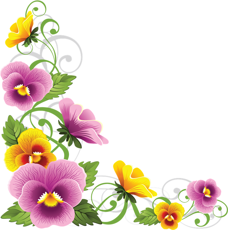 Transparentes Yahoo Image Search - Flower Border Corner Png Clipart (767x775), Png Download
