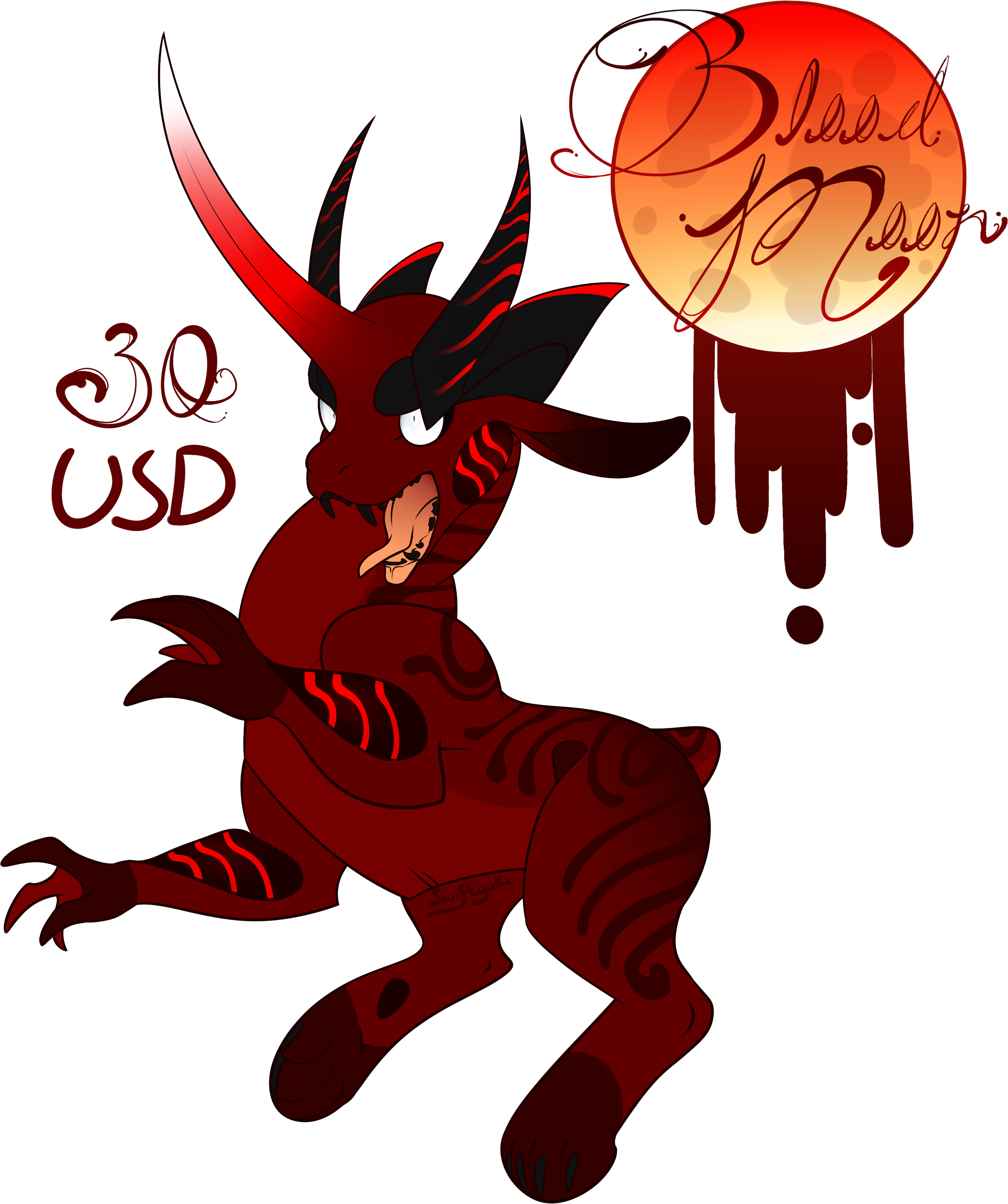 Pta-blood Moon Beast - Cartoon Clipart (2328x2780), Png Download