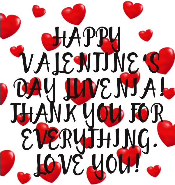 Happy Valentine's Day Luvenia Thank You For Everything - Heart Clipart (600x700), Png Download