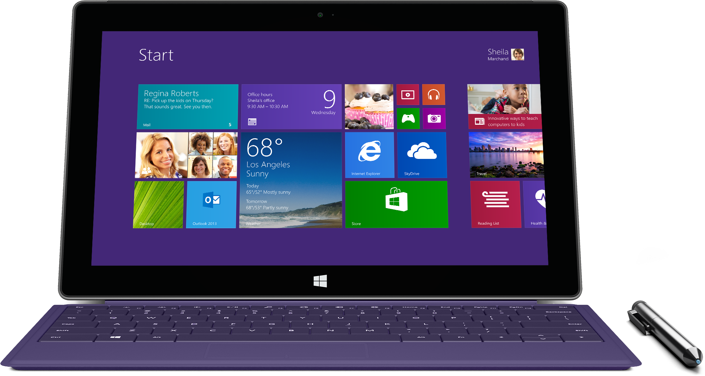 Microsoft Clipart Windows Computer - Surface Pro 2 2013 - Png Download (3000x1688), Png Download
