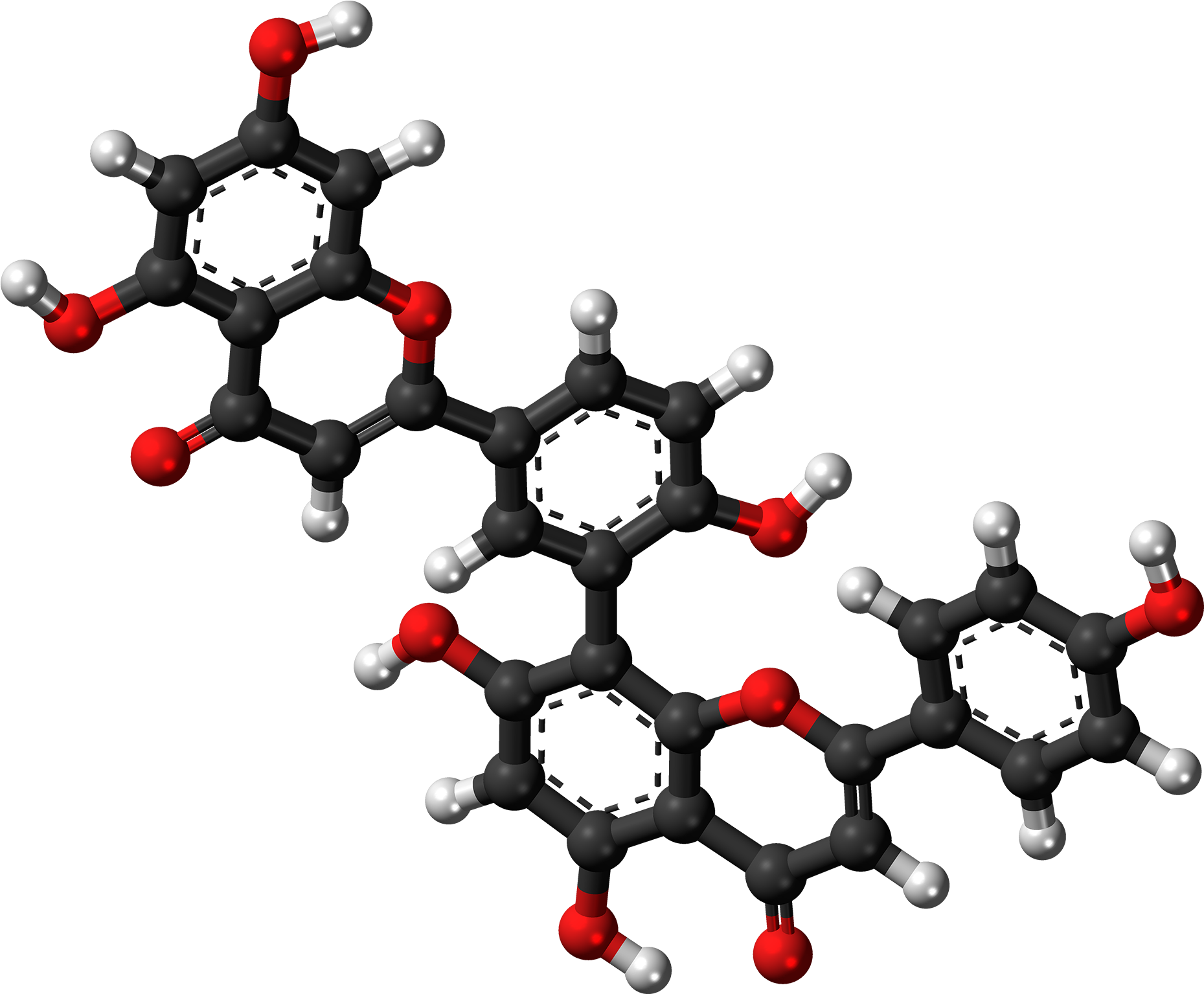 Amentoflavone Molecule Ball - Molecule Clipart (2000x1676), Png Download