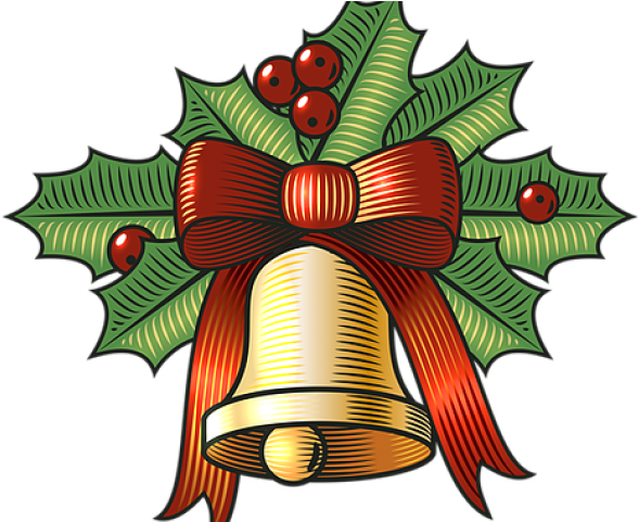 Christmas Bell Clipart December - Holly Bells Transparent Graphic - Png Download (640x480), Png Download