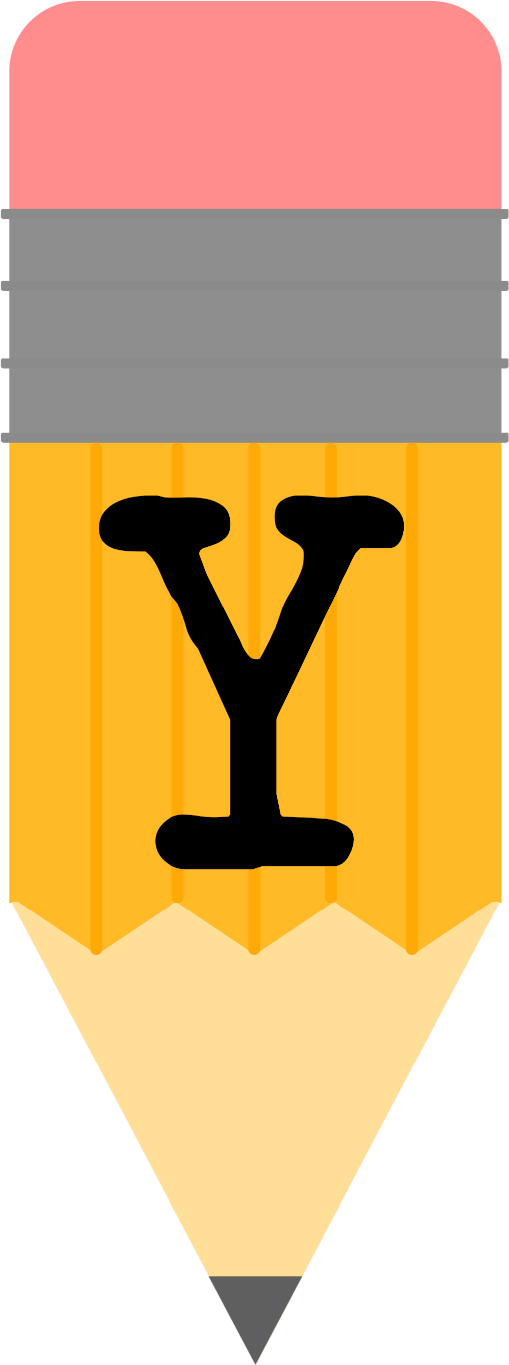 Pencil Alphabet Banner Y - School Clipart (1076x2778), Png Download