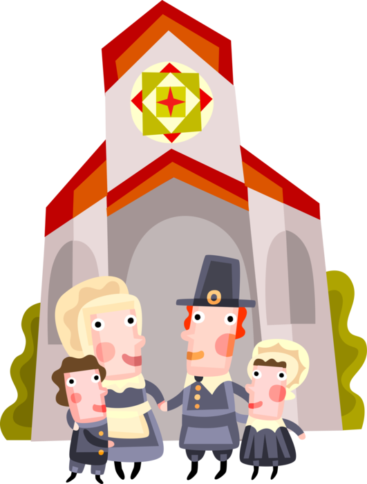 Pilgrim Clipart Pilgrim Family - Png Download (531x700), Png Download