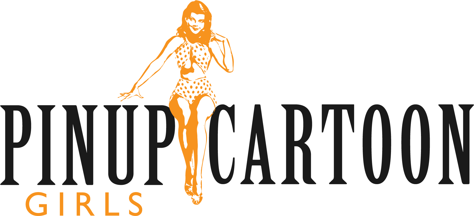 And Cartoon Girls Art - Logo Vintage Pinup Clipart (1921x896), Png Download