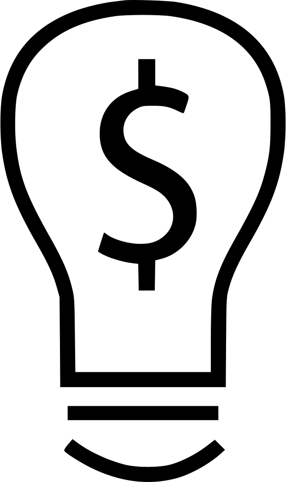 Dollar Light Bulb Comments Clipart (582x980), Png Download