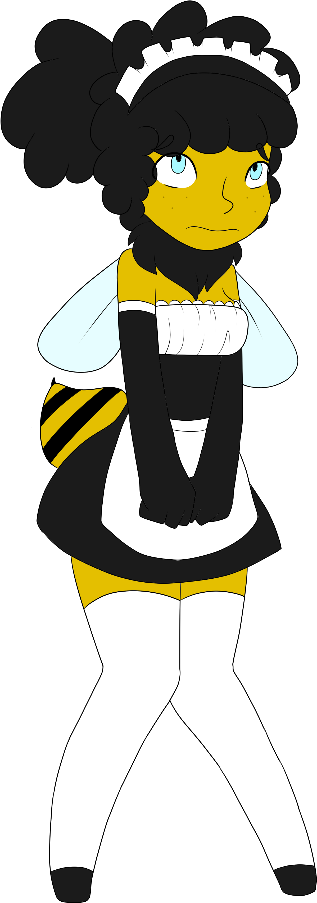Maid Bee - Cartoon Clipart (1901x3681), Png Download