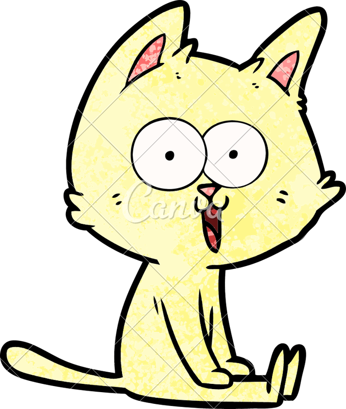 Clip Art Funny Icons By Canva - Cartoon Cat Pictures Funny - Png Download (678x800), Png Download
