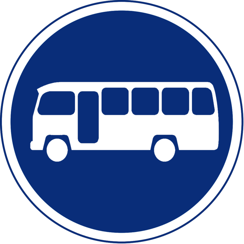Thai Road Sign R - Buses Only Road Sign Png Clipart (1024x1024), Png Download