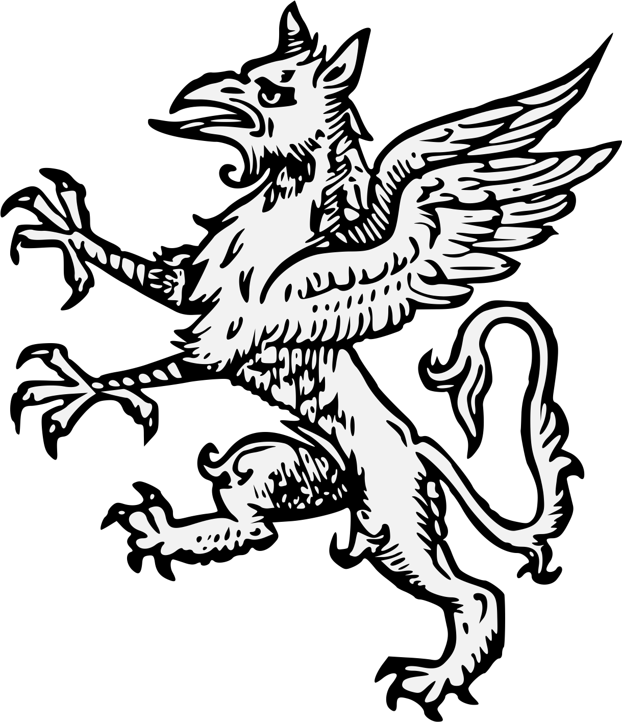 Details, Png - Heraldic White Griffin Clipart (1218x1424), Png Download