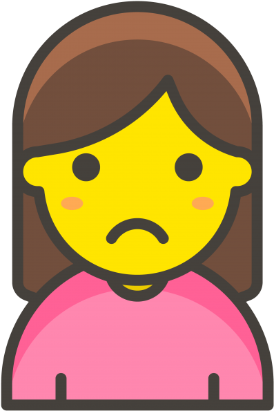 Woman Frowning Emoji - Icon Clipart (866x650), Png Download