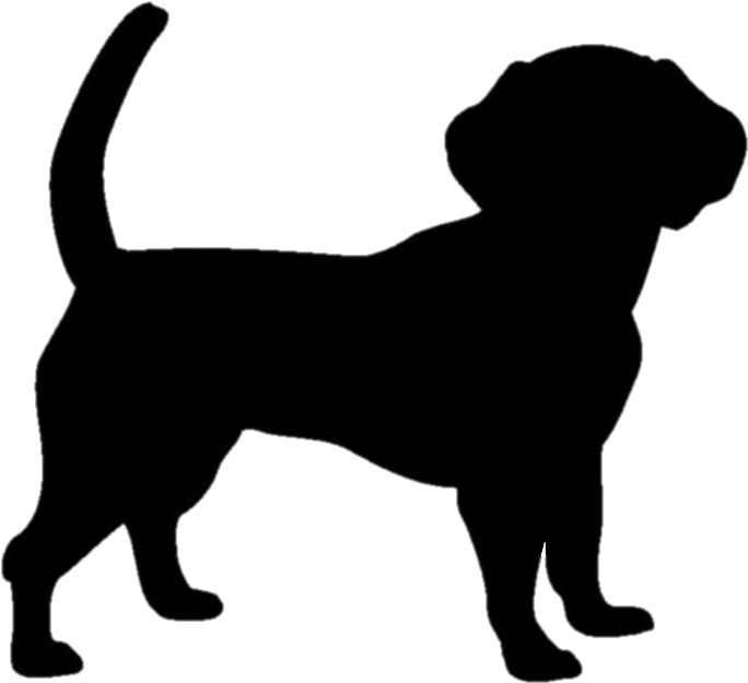 Black And White Clip Art Of A Pup - Sylwetka Psa - Png Download (782x720), Png Download
