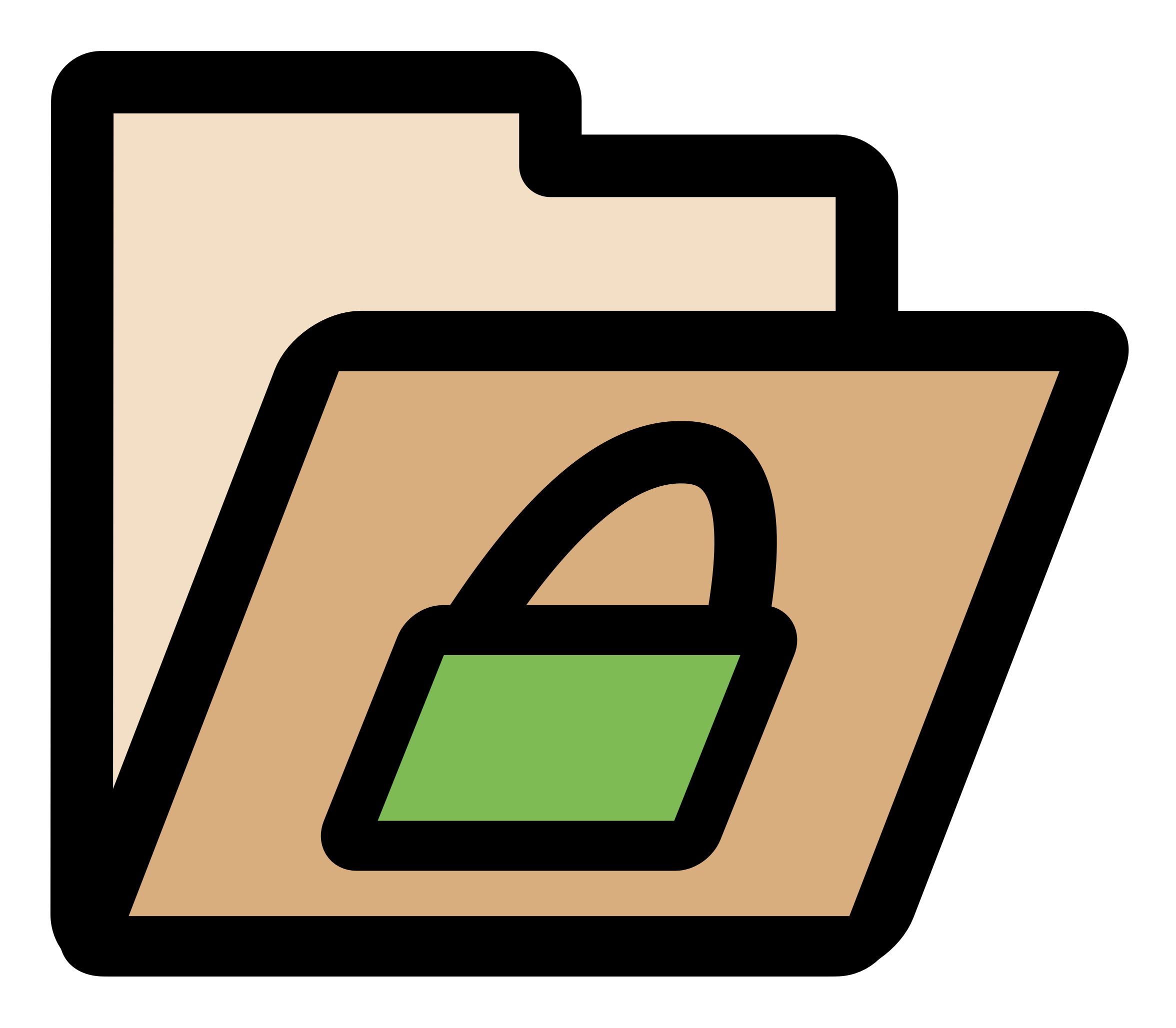 Locked Clipart Free For Download - Black And White File Folder Clipart - Png Download (800x800), Png Download