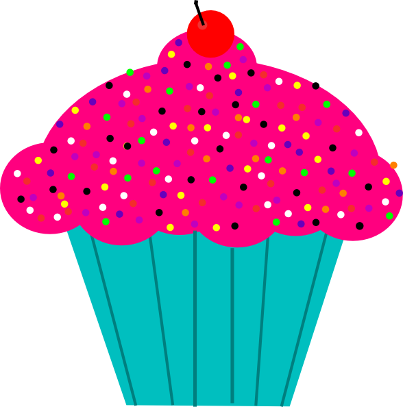 Cupcake Clip Art Pink - Png Download (588x597), Png Download