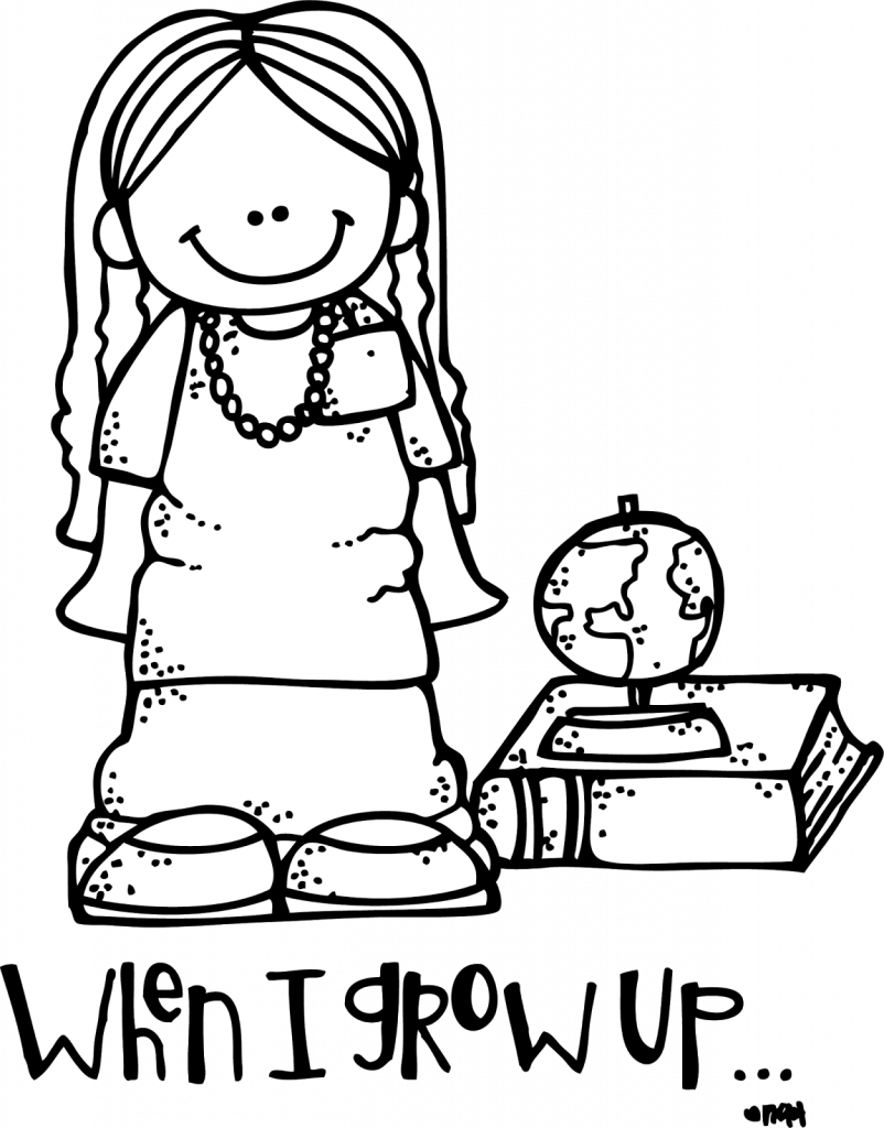Strange When I Grow Up Coloring Pages Girl Lds Clip - Melonheadz Teacher Para Colorear - Png Download (802x1024), Png Download