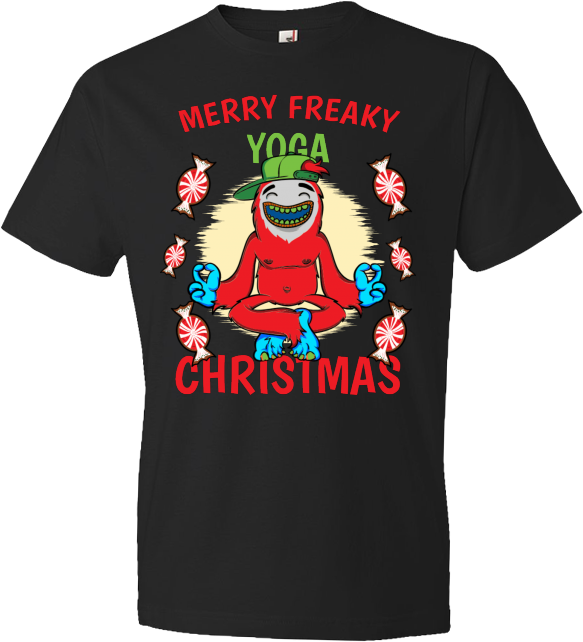 Merry Freaky Yoga Christmas T-shirt Clip Art - Jane Fonda Mug Shot Tshirt - Png Download (800x800), Png Download