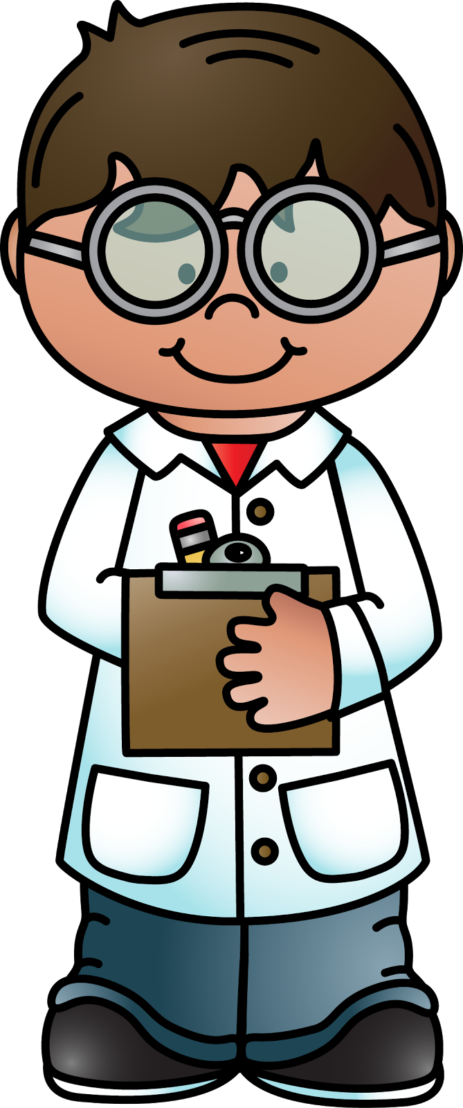 Melonheads Clipart - Scientist Taking Notes Clipart - Png Download (669x1600), Png Download