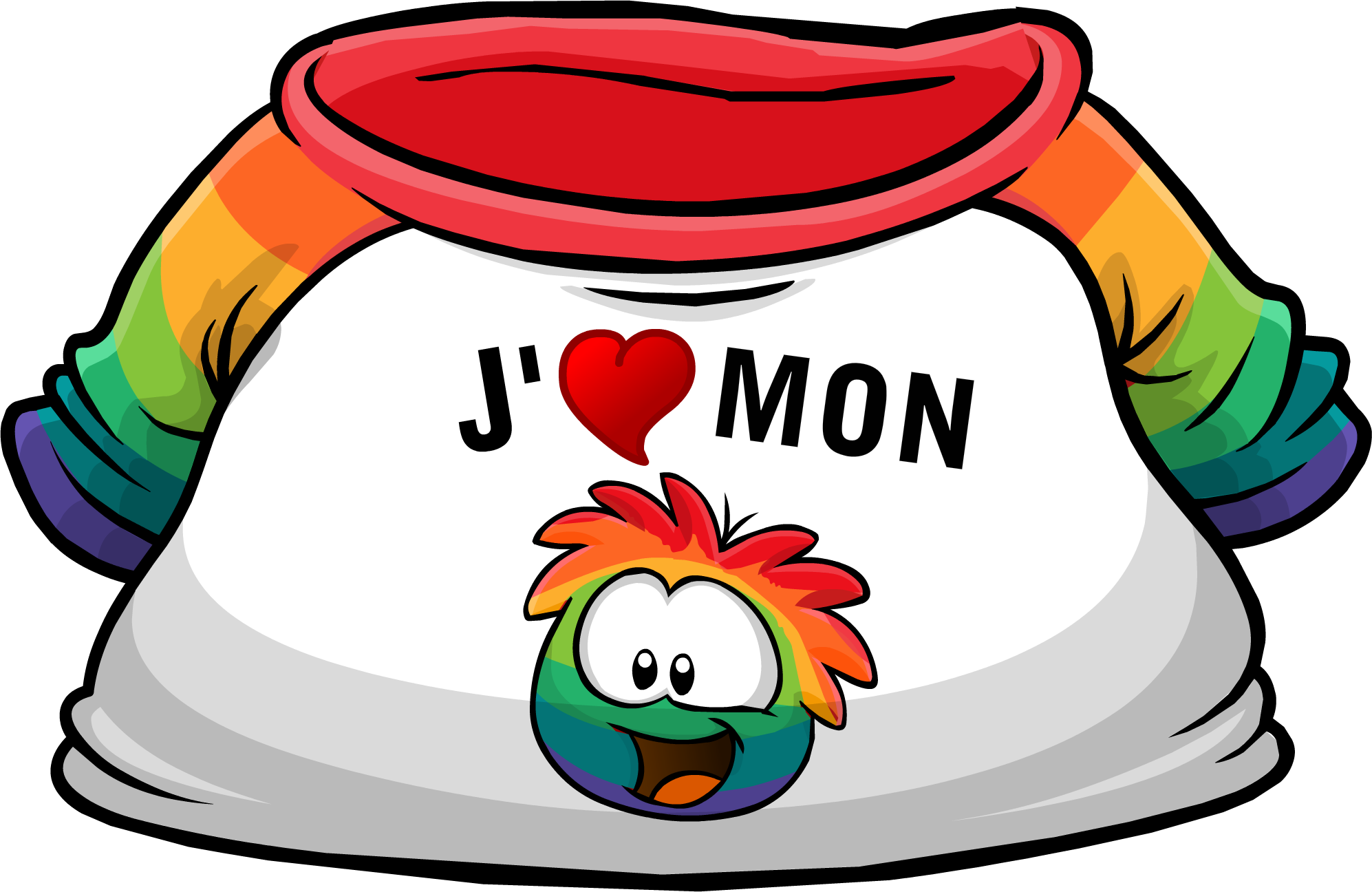 I Heart My Rainbow Puffle T-shirt Icon Fr - Club Penguin All Items Ids Clipart (1994x1296), Png Download