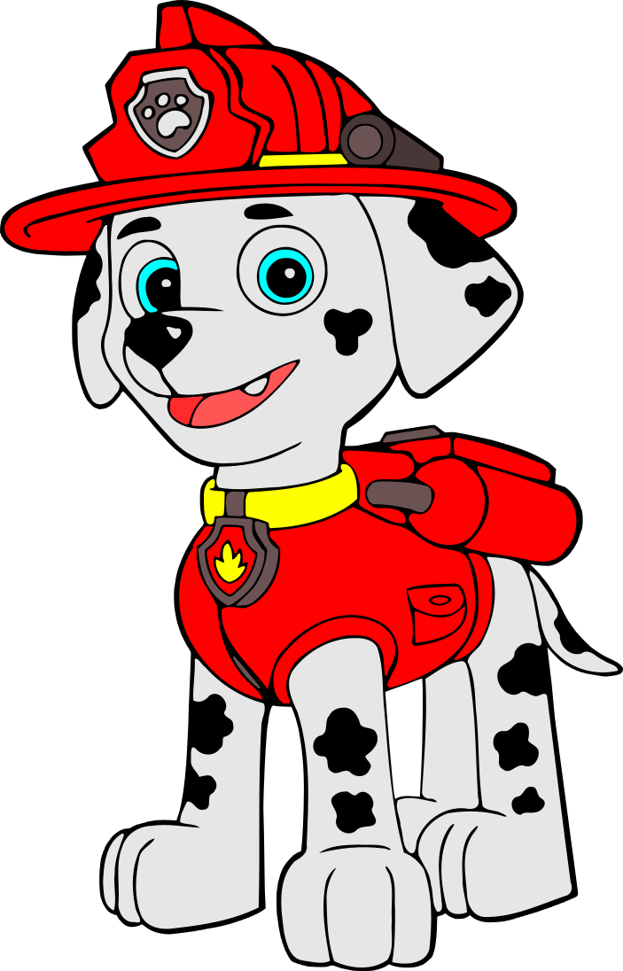 Marshall Paw Patrol Painting Clipart (703x1096), Png Download