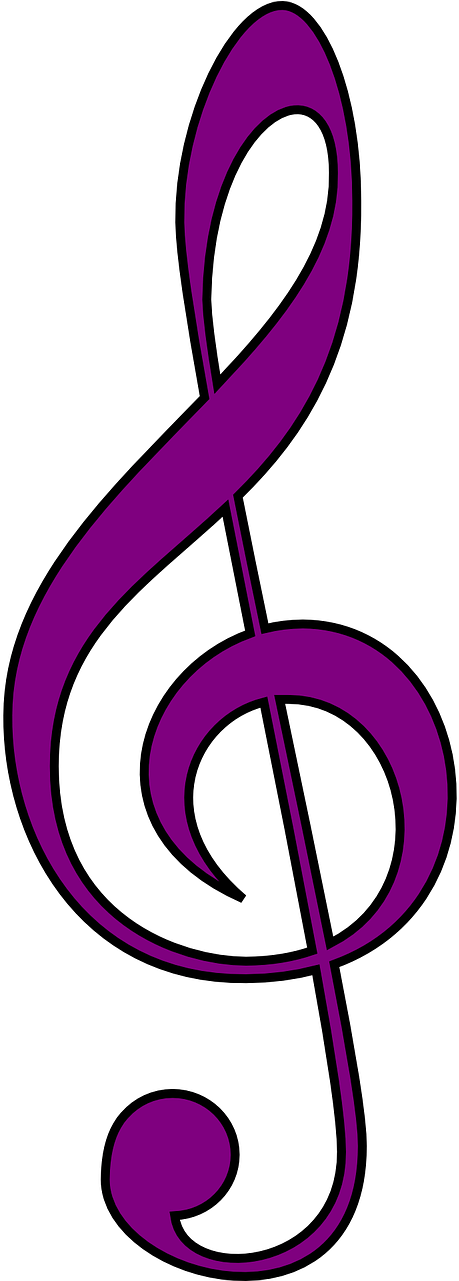 Vector Graphics - Treble Clef Symbol Clipart (500x1000), Png Download