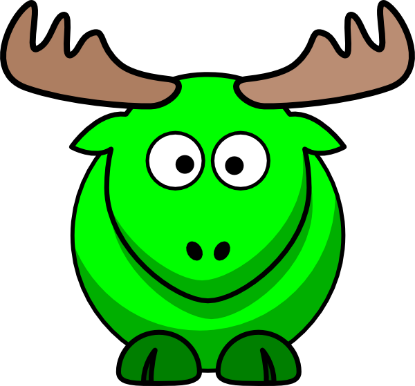 Moose Green Kids Clip Art - Moose Cartoon Clipart - Png Download (600x559), Png Download