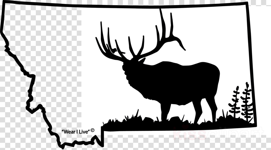 Montana Elk Clipart Beartooth Mountains Clip Art - Hunters Image Let N Loose Elk Hunting Automotive Window - Png Download (900x500), Png Download