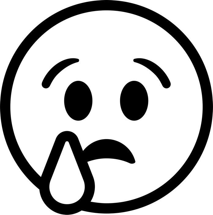 Png Download Collection Of Crying Face High Quality - Angry Emoji Black And White Png Clipart (597x600), Png Download