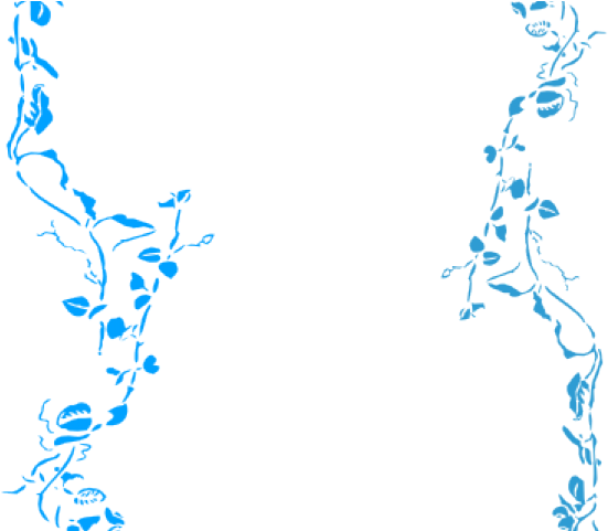 Frame Clipart Blue Flower - Leaf Border Png Black And White Transparent Png (640x480), Png Download