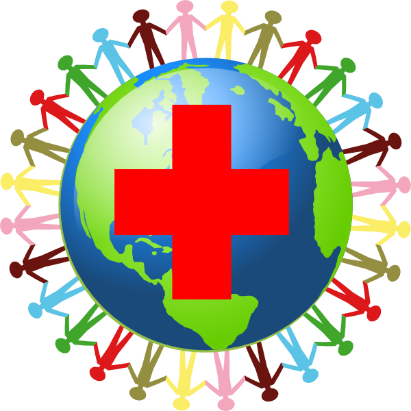 Globe With Red Cross Clipart (600x600), Png Download