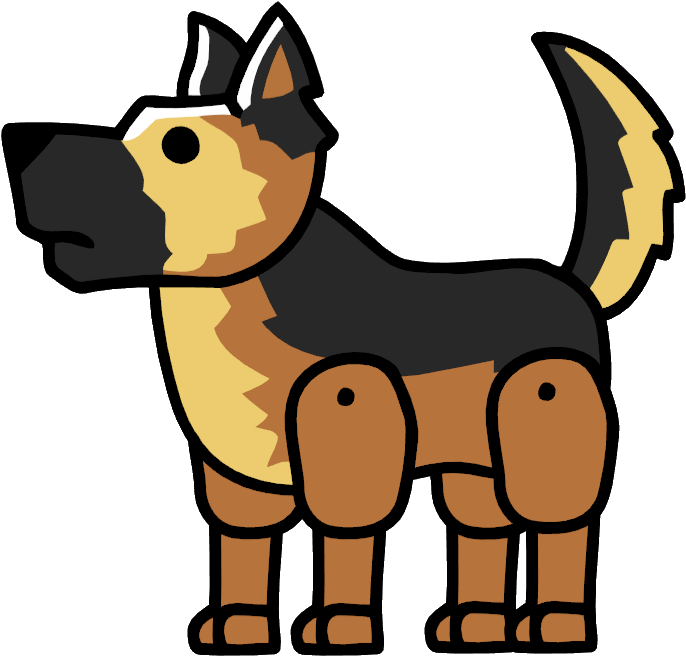 German Shepherd - Scribblenauts Remix All Animals Clipart (697x667), Png Download