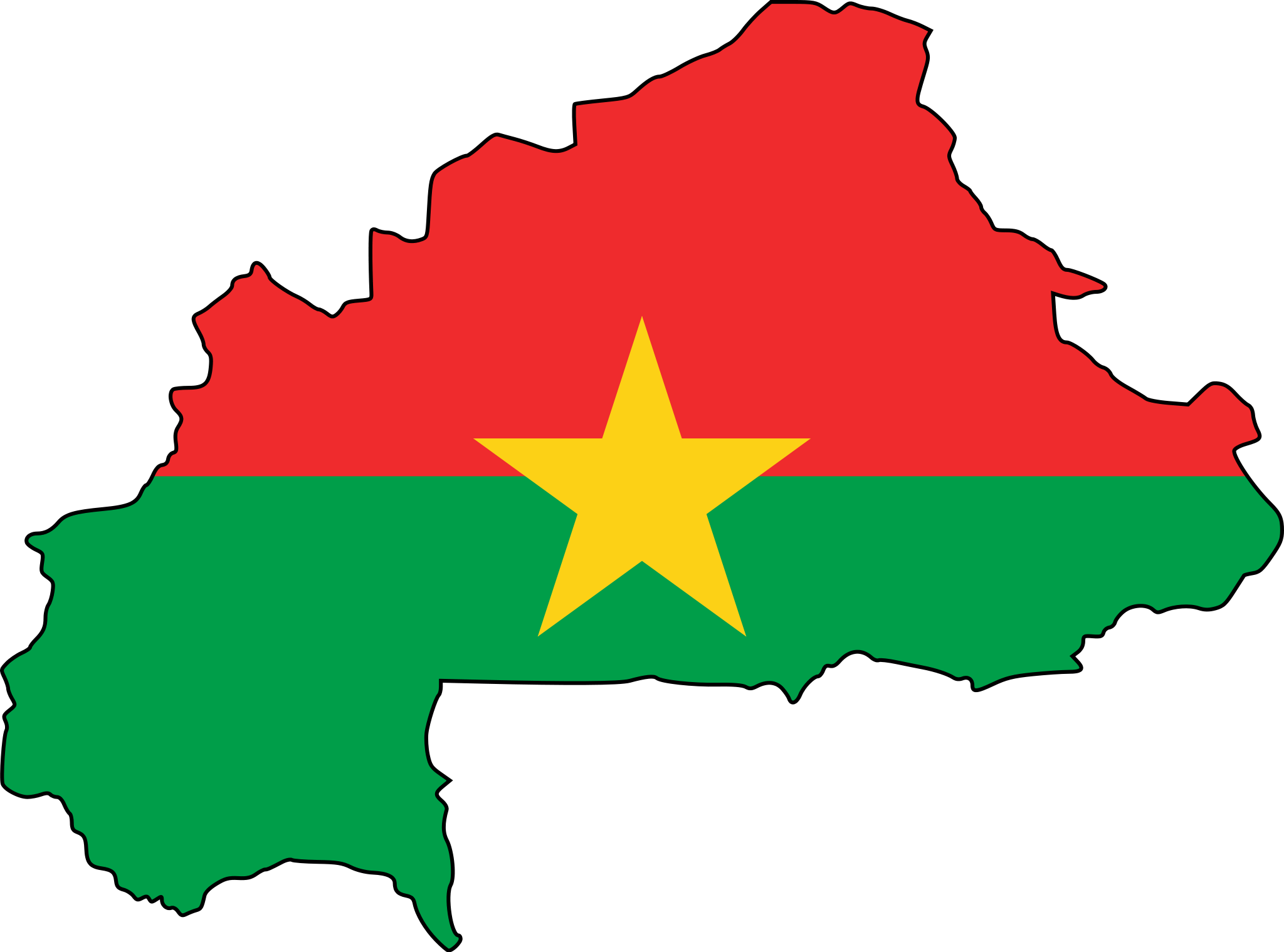 The Flag Of Burkina Faso - Burkina Faso Flag Map Clipart (1280x940), Png Download